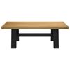vidaXL Coffee Table Natural and Black Solid Pine Wood Medium Durable
