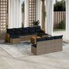 vidaXL 11 Piece Patio Sofa Set with Cushions Gray Poly Rattan
