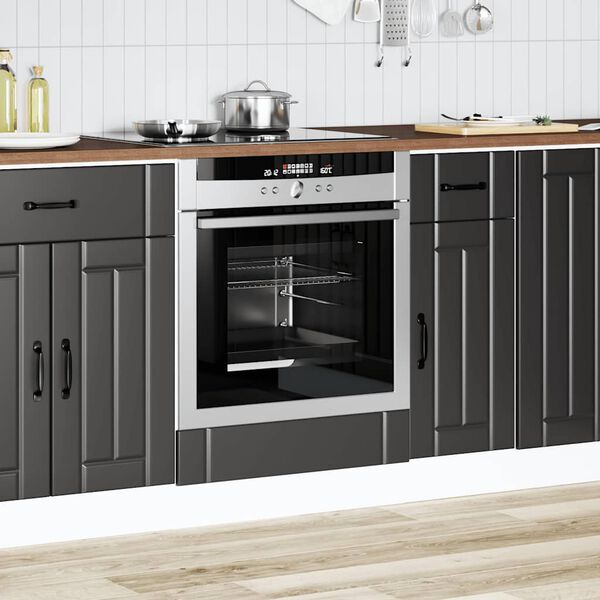 vidaXL Oven Cabinet Black Engineered Wood Compact Oven Cabinet