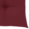 vidaXL Patio Chair Set of 4 Teak with Wine Red Cushions