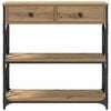 vidaXL Console Table with Drawer artisan oak 75 x 28 x 75 cm