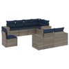 vidaXL 8 Piece Patio Sofa Set with Cushions Gray Poly Rattan