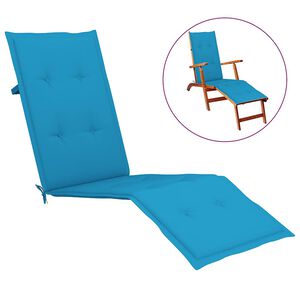 vidaXL Deck Chair Cushion Blue Oxford fabric (100% polyester) Large