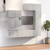 vidaXL TV Cabinet Set Set of 6 Concrete Grey Engineered Wood Medium