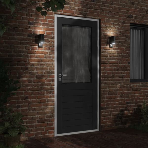 vidaXL Outdoor Wall Light Set of 2 Black Die-cast aluminum, glass Small