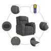 vidaXL Massage Recliner Chair Dark gray Polyester Single
