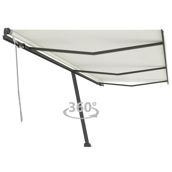 vidaXL Retractable Awning Cream Powder-coated aluminum 236.2 x 118.1 in