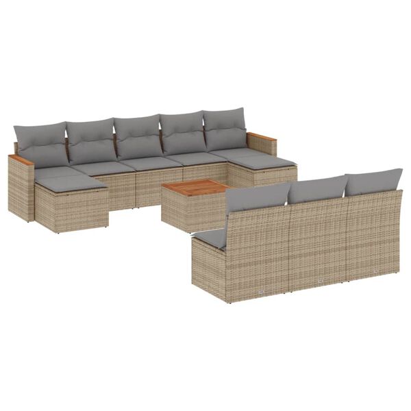 vidaXL Garden Sofa Set Beige, Light Gray