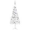 vidaXL Artificial Christmas Tree White PVC, steel 59 in tall Ornaments