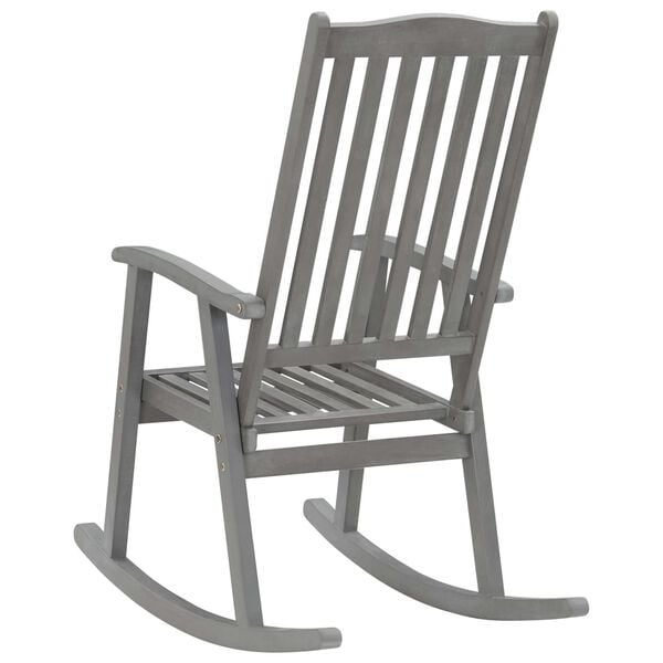vidaXL Rocking Chair Grey Solid Acacia Wood Standard Durable