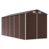 vidaXL Garden Shed Brown Galvanized Steel Large Garden Shed