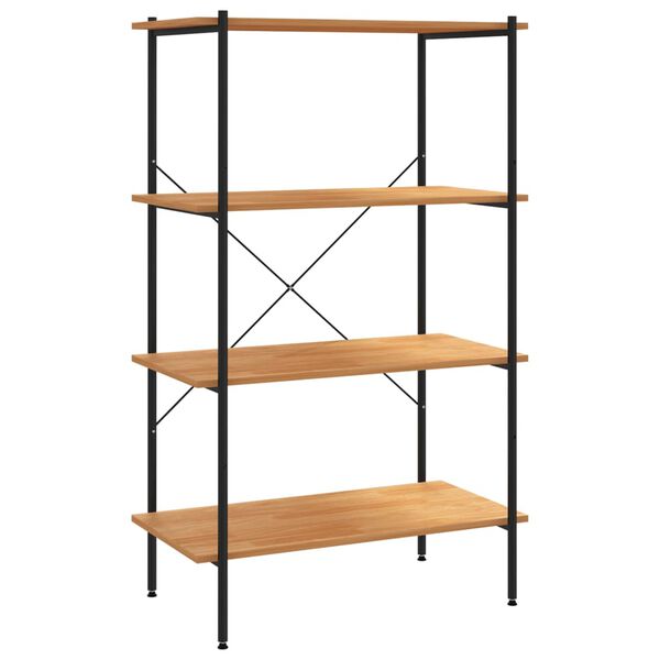 vidaXL Shelving Unit Black and Oak Engineered wood, Steel Medium
