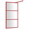 vidaXL Walk-in Shower Wall with Clear ESG Glass Red 39.4"x76.8"