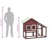vidaXL Rabbit Hutch Mocha and White