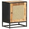 vidaXL Bedside Cabinet Rough Mango Wood, Natural Cane