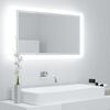 vidaXL Mirror High gloss white Engineered wood, acrylic Medium Mirror