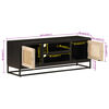 vidaXL TV Cabinet Black Solid mango wood, Iron TV Cabinet Rectangular