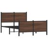 vidaXL Bed Frame Brown oak Steel, engineered wood Double Bed Frame
