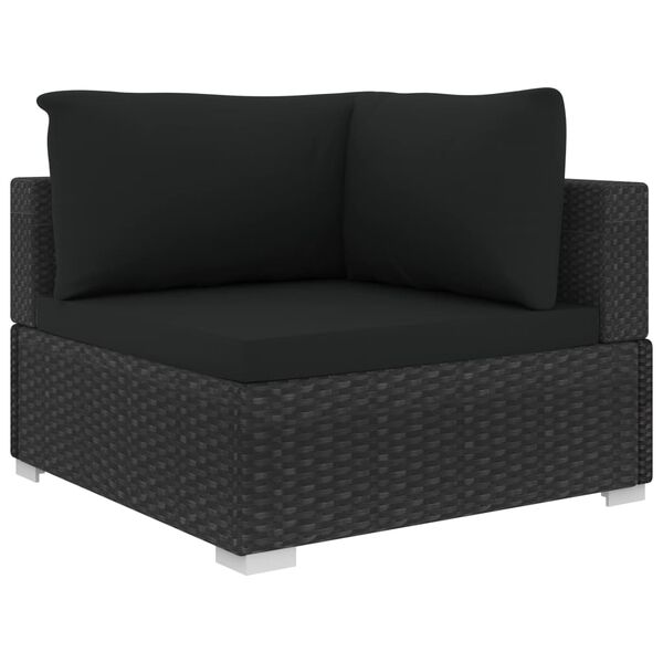 vidaXL Patio Lounge Set Set of 4 Black