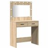 vidaXL Dressing Table Set with LED 3 pcs Sonoma Oak Engineered Wood