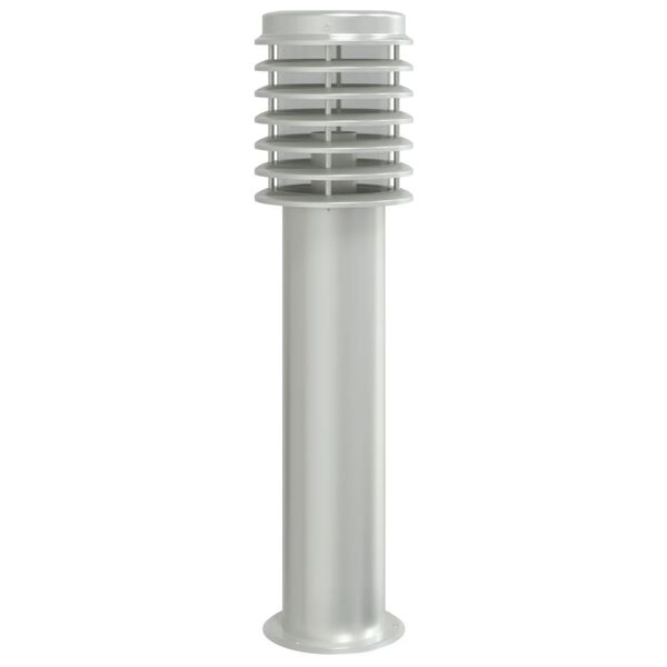 vidaXL Outdoor Floor Lamp Silver Stainless Steel, Polycarbonate Medium