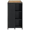 vidaXL Bar Table Black PE rattan, steel, solid acacia wood Counter Height