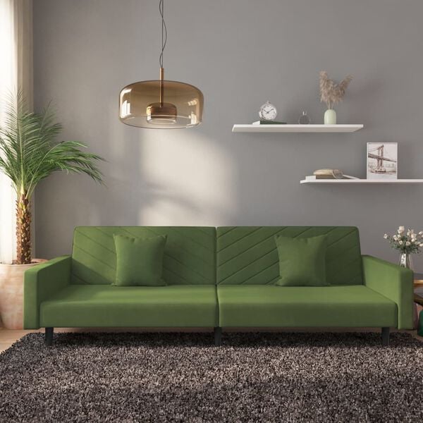 vidaXL Sofa Bed Dark Green Velvet (100% polyester) Standard