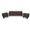 vidaXL Storage Bench Dark Brown Solid Pine Wood, Faux Leather (Polyurethane)