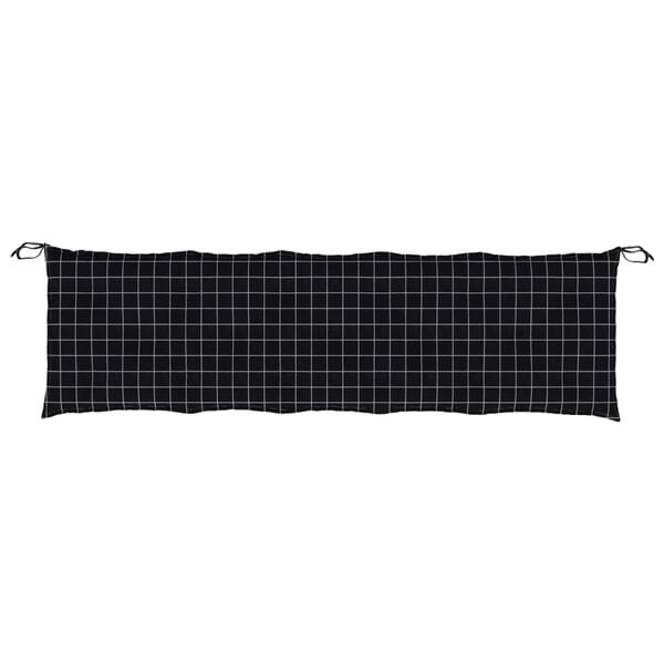 vidaXL Garden Bench Cushion Black Check Oxford Fabric, Hollow Fiber