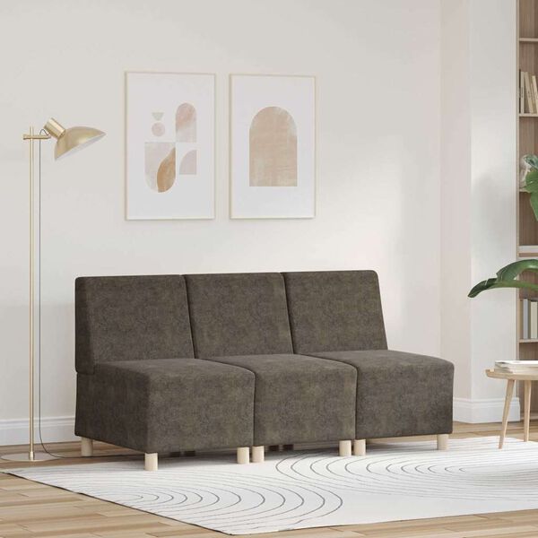 vidaXL Modular Sofa Unit Armless 3 pcs Dark Grey
