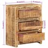 vidaXL Drawer Cabinet Natural mango wood Solid mango wood Medium