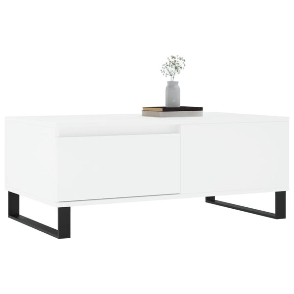 vidaXL Coffee Table White Engineered wood, metal Medium Coffee Table