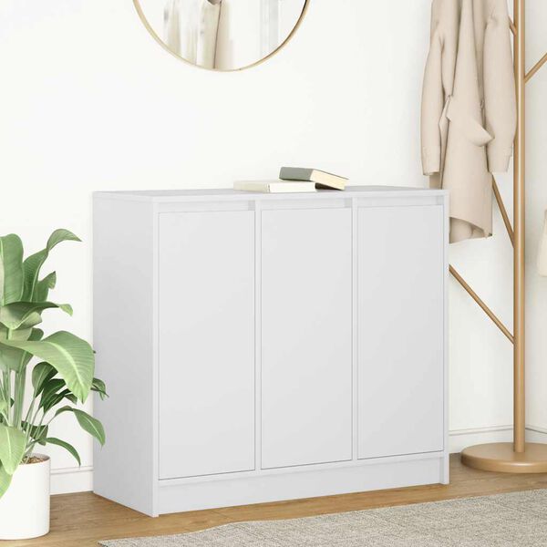 vidaXL Sideboard White Engineered Wood Medium Sideboard Rectangular