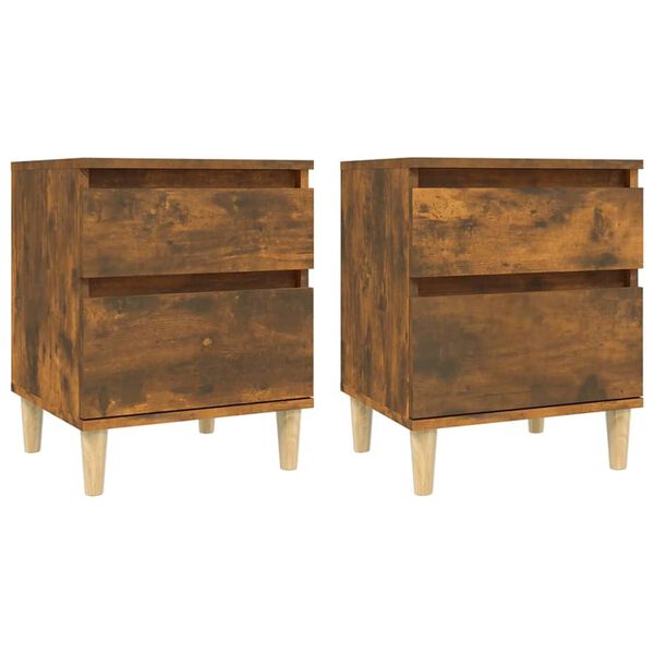 vidaXL Bedside Cabinet Set of 2 Smoked oak