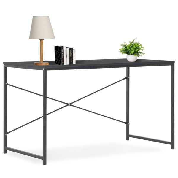vidaXL Computer Desk Black Engineered wood and Powder-Coated Steel Medium