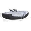 vidaXL Dog Cushion Grey and Black 420D Oxford fabric with PU coating