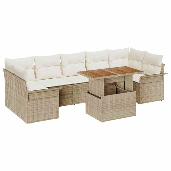 vidaXL Garden Sofa Set with Cushion Manual 8 pcs beige and cream