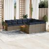 vidaXL 11 Piece Patio Sofa Set with Cushions Gray Poly Rattan