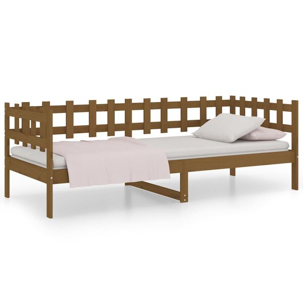 vidaXL Day Bed Honey brown Solid pine wood Standard Single Rustic