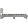 vidaXL Bed Frame Gray Sonoma Engineered wood, Metal Twin Durable