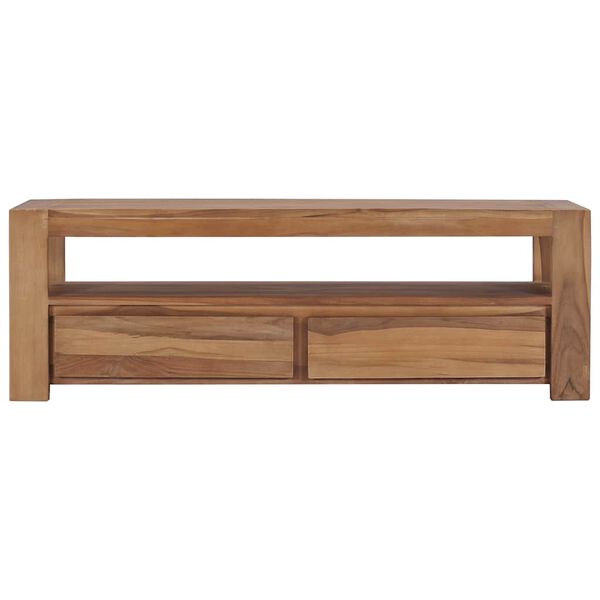 vidaXL TV Cabinet Natural Teak Solid Teak Wood 47.2 x 11.8 x 15.7 in