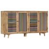 vidaXL Sideboard Natural wood grain with multicolor accents on doors
