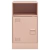 vidaXL Bedside Cabinet Set of 2 Pink Cold-rolled steel Bedside Cabinet