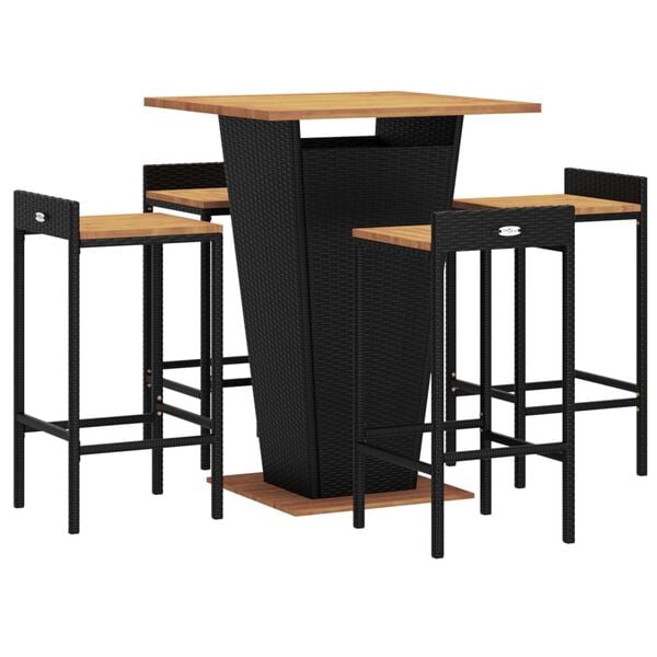 vidaXL Garden Bar Set Black