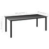 vidaXL Dining Set Black and Brown PE Rattan, WPC, Glass, Aluminum Standard