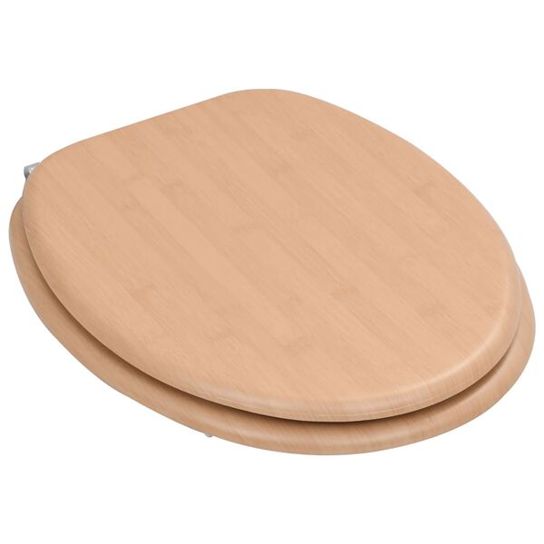 vidaXL WC Toilet Seats 2 pcs with Lids MDF Bamboo Design (2x143927)