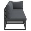 vidaXL Outdoor Furniture with Cushion with Pillow Black Aluminium