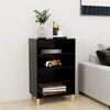 vidaXL Sideboard Black Engineered wood, solid eucalyptus wood Medium