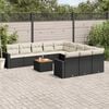 vidaXL Garden Sofa Set Set of 12 Black, Cream White