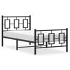vidaXL Bed Frame Black Powder-Coated Steel 35.4x78.7 in Bed Frame